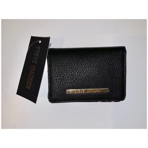 Steve Madden | Black Floral Flap Card Wallet NWT